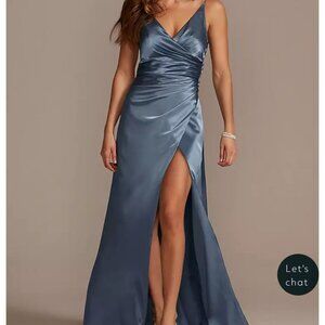 David’s Bridal Steel Blue Dress (Galina Signature)